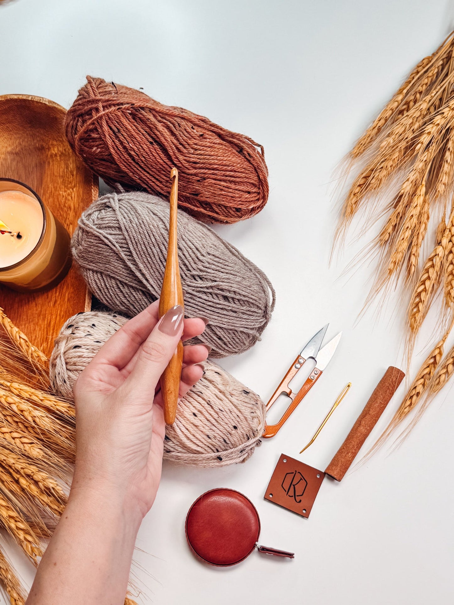 CROCHET PATTERN + VIDEO Pumpkin Spice Wheat Stitch Crochet Pumpkin Trio Pattern - Diy Fall Decor, Easy Stackable Pumpkins, Crocheted Flat.