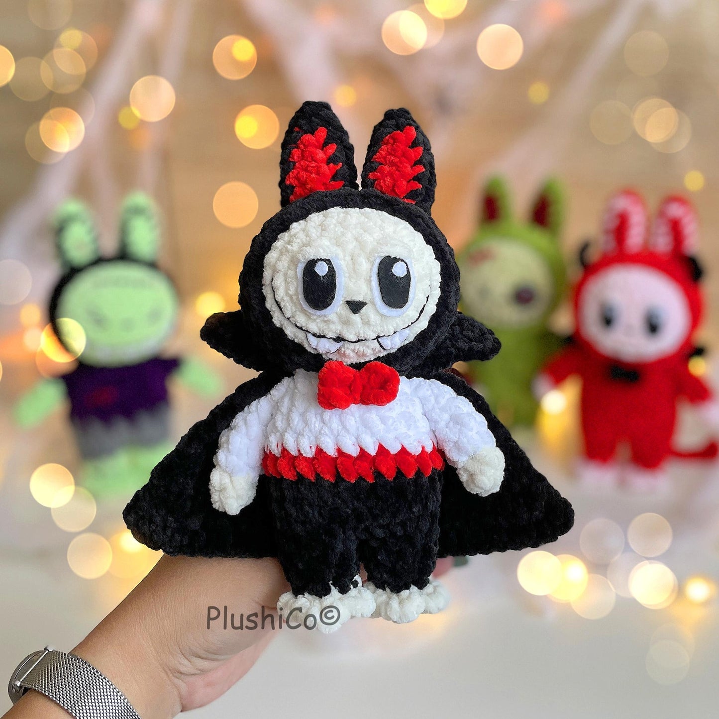 Labubu Crochet Pattern, Halloween Amigurumi Bunny Frankenstein, Dracula, Pumpkin, Zombie, Devil (PDF Tutorial)