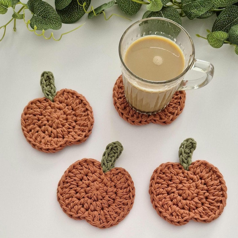 Crochet pattern pumpkin coaster easy crochet pattern fall decoration crochet pattern beginner friendly crochet pattern autumn decoration