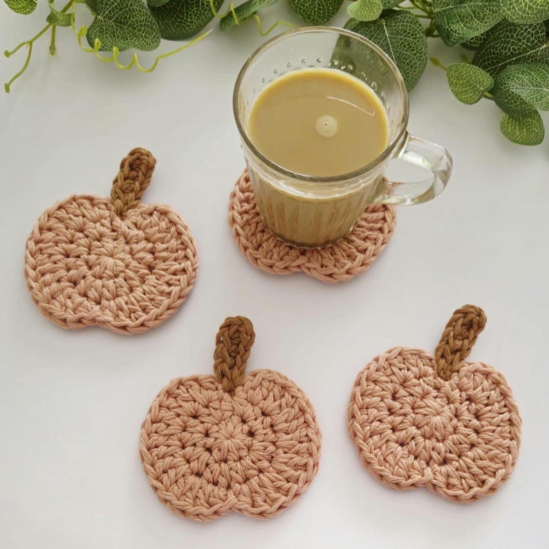 Crochet pattern pumpkin coaster easy crochet pattern fall decoration crochet pattern beginner friendly crochet pattern autumn decoration
