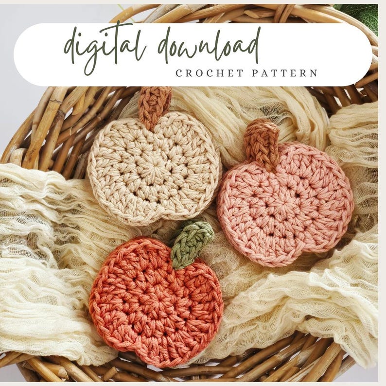 Crochet pattern pumpkin coaster easy crochet pattern fall decoration crochet pattern beginner friendly crochet pattern autumn decoration