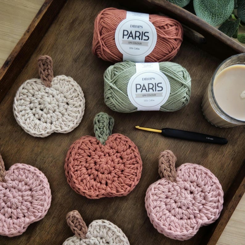 Crochet pattern pumpkin coaster easy crochet pattern fall decoration crochet pattern beginner friendly crochet pattern autumn decoration