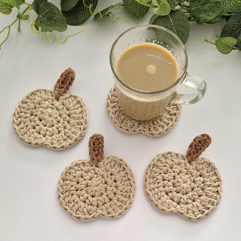 Crochet pattern pumpkin coaster easy crochet pattern fall decoration crochet pattern beginner friendly crochet pattern autumn decoration