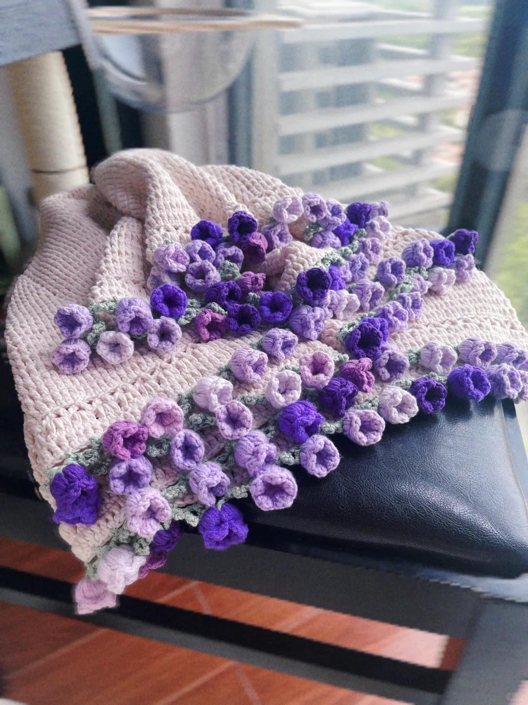 Crochet gifts Lily of the Valley Blanket - Mother's Day Gift Idea rose bouquet shawl crochet pattern