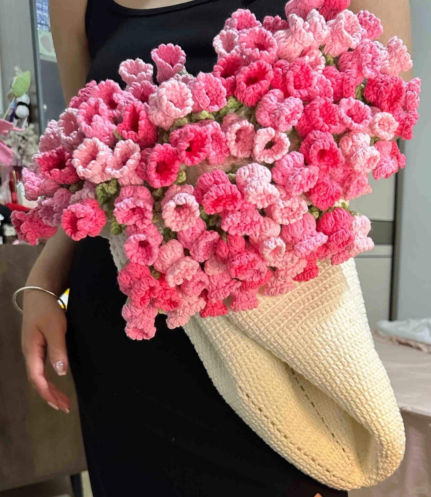 Crochet gifts Lily of the Valley Blanket - Mother's Day Gift Idea rose bouquet shawl crochet pattern