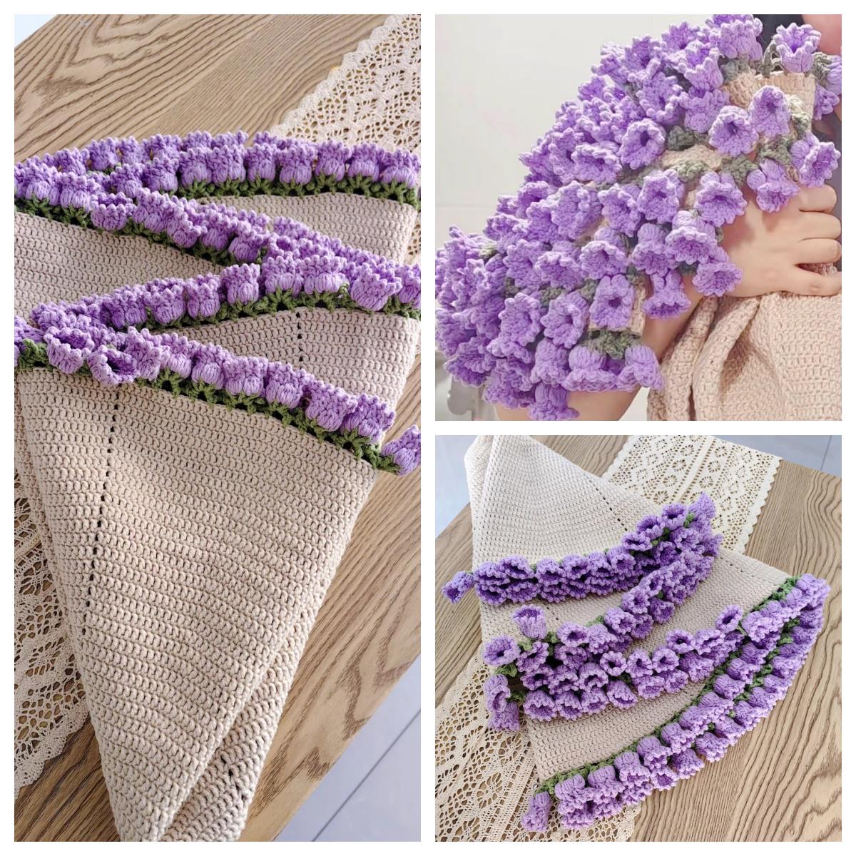 Crochet gifts Lily of the Valley Blanket - Mother's Day Gift Idea rose bouquet shawl crochet pattern