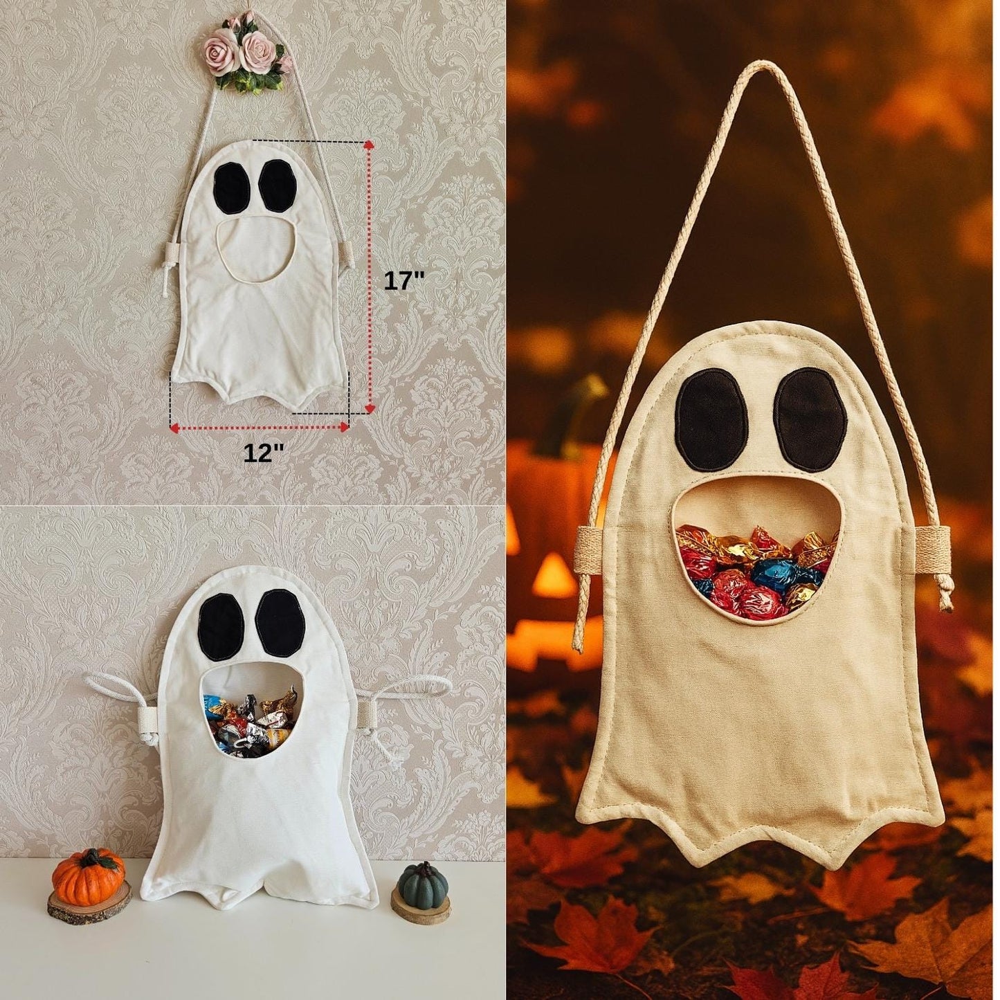 Halloween Ghost Bag Pattern, Trick-Or-Treat, Ghost Shoulder Bag, Child Bag Sewing Pattern, Hallowen Bag Pattern, Digital Products
