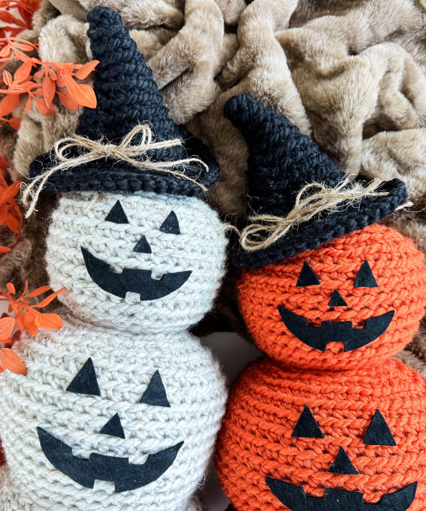 CROCHET PATTERN & VIDEO/ Jack-O'-Lantern Pumpkin Stack, Crochet Jack-O'-Lantern, Halloween decor, Fall Decor, Pdf, Gifting