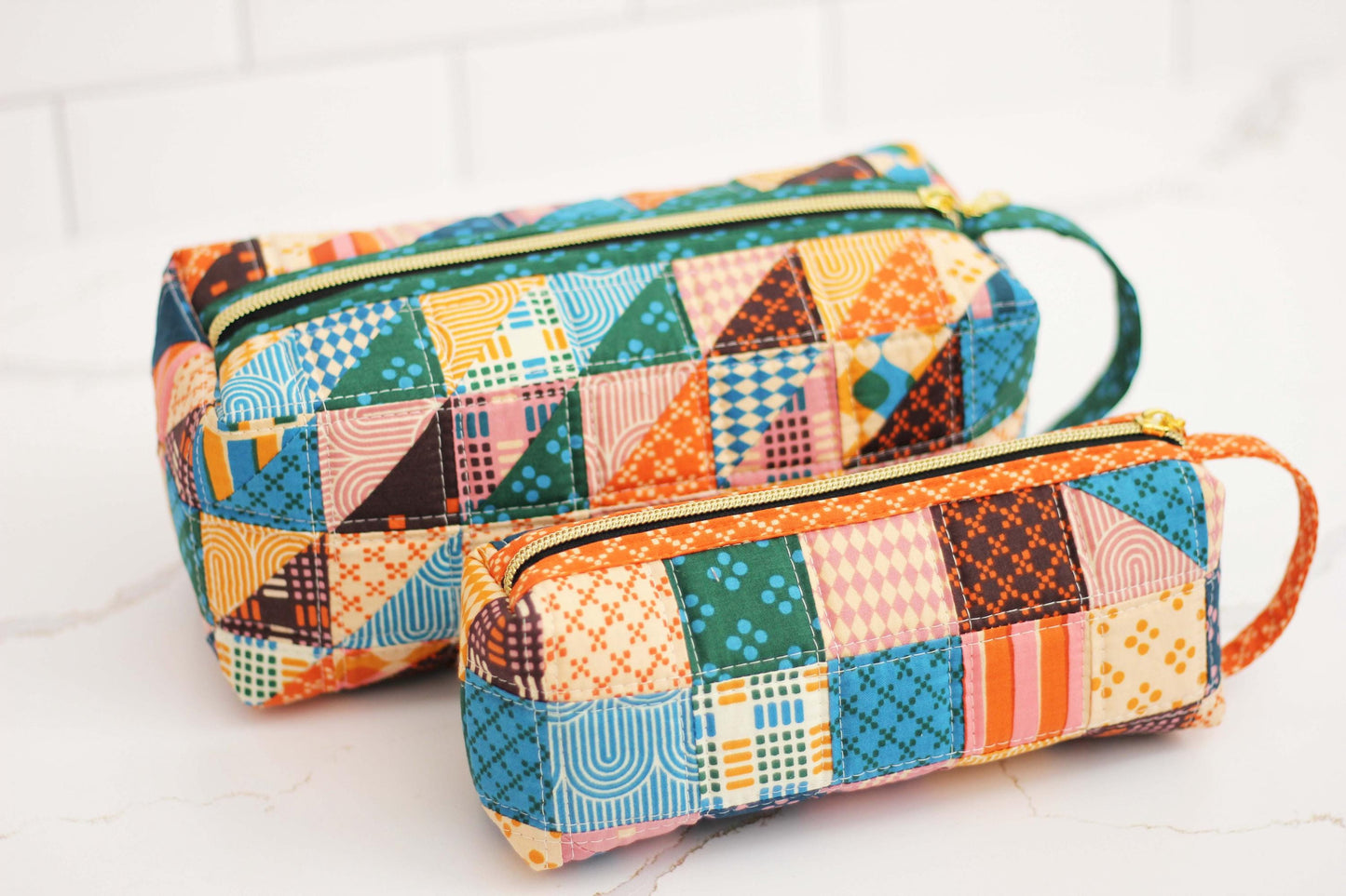 PDF Good Luck Pouch Pattern || Digital Download Quilted Zipper Bag Pattern in Two Sizes || PDF Pattern Download