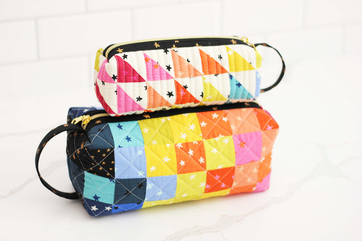 PDF Good Luck Pouch Pattern || Digital Download Quilted Zipper Bag Pattern in Two Sizes || PDF Pattern Download