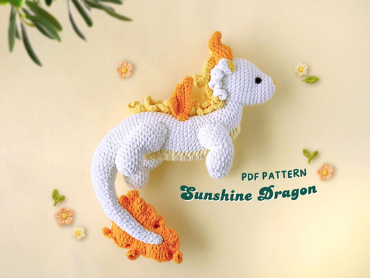 Sunshine Dragon Crochet Pattern, Amigurumi Crochet Pattern, Dragon Crochet Pattern, Adorable Dragon Crochet Patter, PDF Crochet Pattern