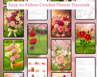 900+ Flower Bouquet Crochet PATTERN Bundle Amigurumi Digital Mother Day Floral Stem Pot Plant Spring Sun Wedding Rose Tulip Daisy Grad Gift
