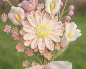 900+ Flower Bouquet Crochet PATTERN Bundle Amigurumi Digital Mother Day Floral Stem Pot Plant Spring Sun Wedding Rose Tulip Daisy Grad Gift