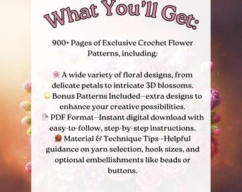 900+ Flower Bouquet Crochet PATTERN Bundle Amigurumi Digital Mother Day Floral Stem Pot Plant Spring Sun Wedding Rose Tulip Daisy Grad Gift
