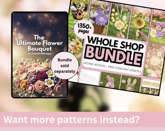 900+ Flower Bouquet Crochet PATTERN Bundle Amigurumi Digital Mother Day Floral Stem Pot Plant Spring Sun Wedding Rose Tulip Daisy Grad Gift