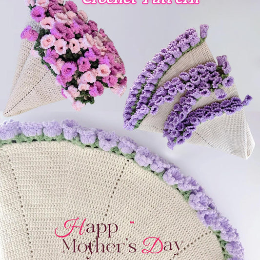 Crochet gifts Lily of the Valley Blanket - Mother's Day Gift Idea rose bouquet shawl crochet pattern