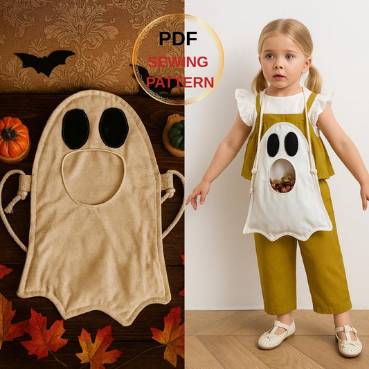 Halloween Ghost Bag Pattern, Trick-Or-Treat, Ghost Shoulder Bag, Child Bag Sewing Pattern, Hallowen Bag Pattern, Digital Products