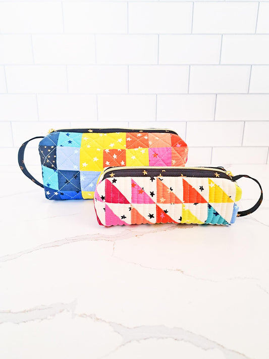 PDF Good Luck Pouch Pattern || Digital Download Quilted Zipper Bag Pattern in Two Sizes || PDF Pattern Download